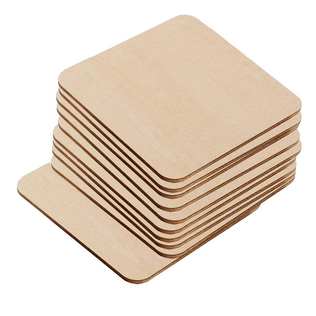 10pcs Wooden Discs Wooden Plate Wood Plates For Crafting And Painting, 6.4 X 6.4 X 0.3 Cm