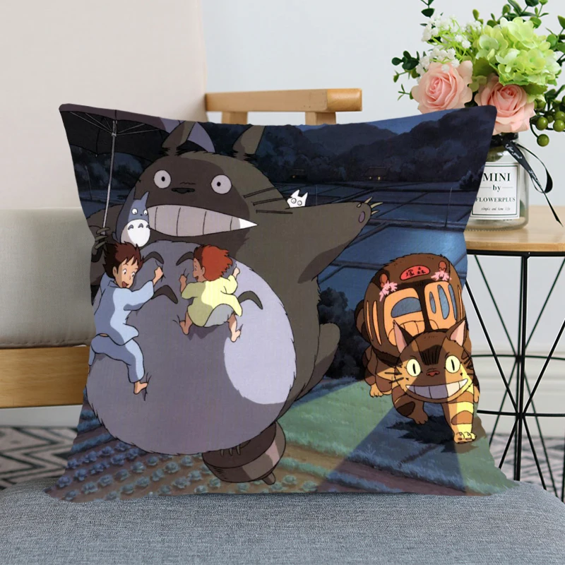 New Totoro Hayao Miyazaki Pillow Case For Home Decorative Pillows Cover Invisible Zippered Throw PillowCases 40X40 45X45cm | Дом и сад