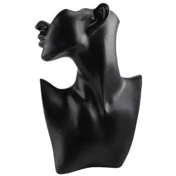 

New Model Half Head Earrings Necklace Resin Jewelry Bust Display Stand Black