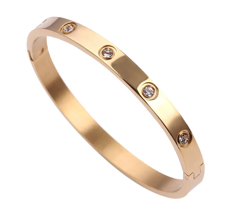Роскошный титановый классический дизайн браслеты с крестом Регулируемый с отверткой влюбленные браслет розовое золото любовь Винт браслет - Окраска металла: 2
