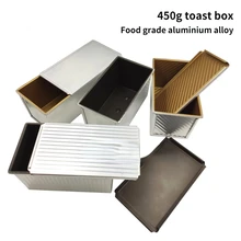 

Oven with Rectangular Aluminum Baking Tool 450g Toast Box Mould with Lid Non-stick Bread
