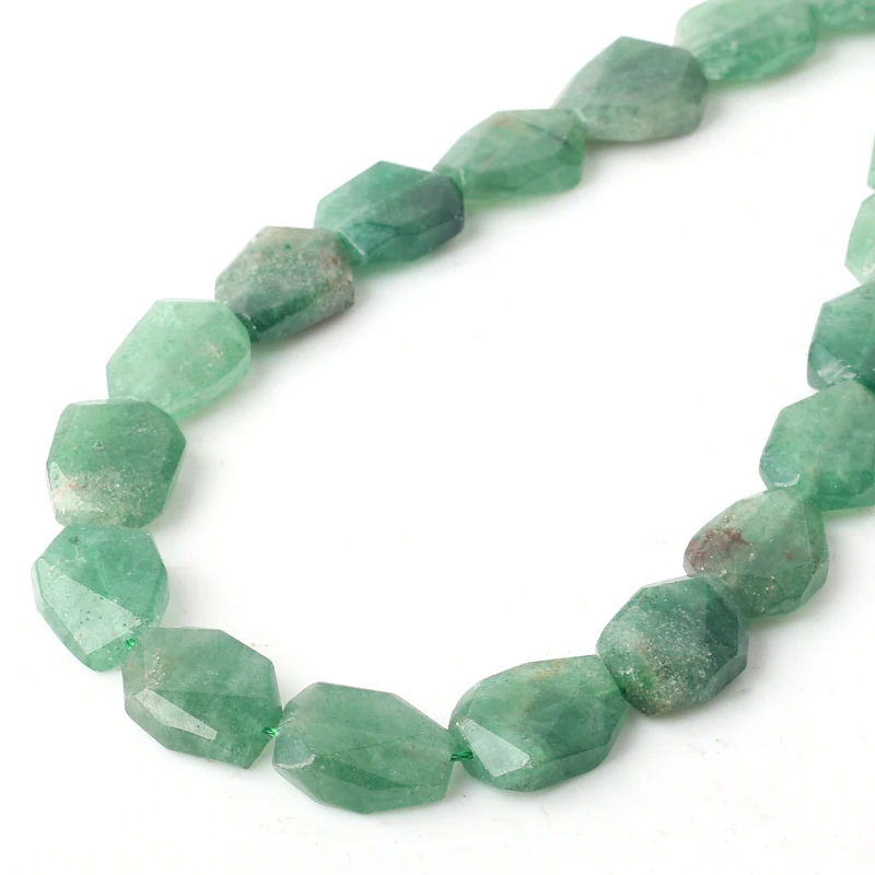 Natural Stone Green Aventurine Loose Beads Flat Rectangle 10*20mm For Jewelry Making DIY Necklace Bracelet | Украшения и
