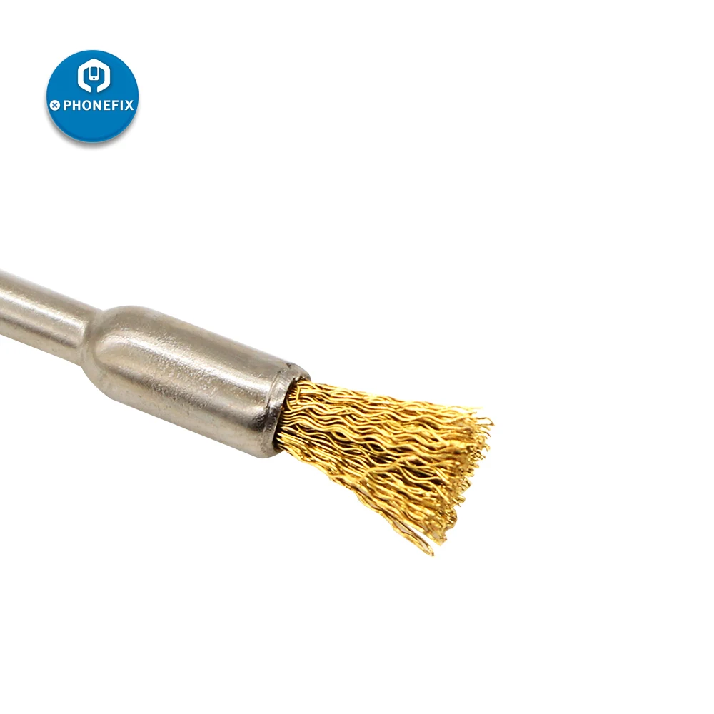 PHONEFIX 5 см латунная проволока медная щетка для iPhone ремонт PCB Материнская плата чистящие инструменты для электроники набор инструментов сварочная щетка