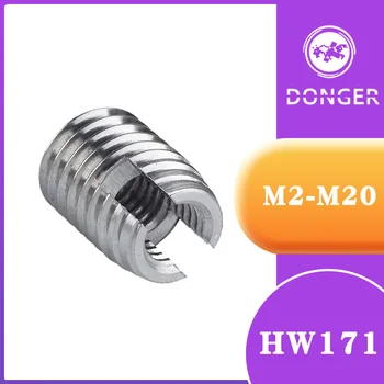 

5/10Pcs M2-M20 Stainless Steel 302 Style Threaded Inserts Metal Thread Repair Insert Self Tapping Slotted Screw Threaded HW171