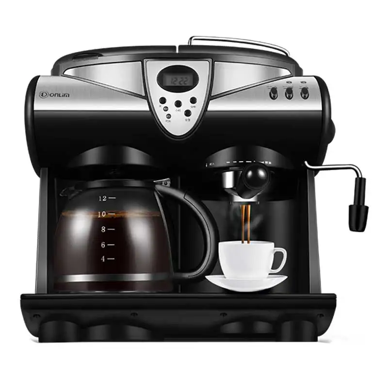 

Donlim American/Italian Espresso Coffee Machine Maker Coffee Pot Household Fully Automatic Drip-type Pump-type Two-in-one