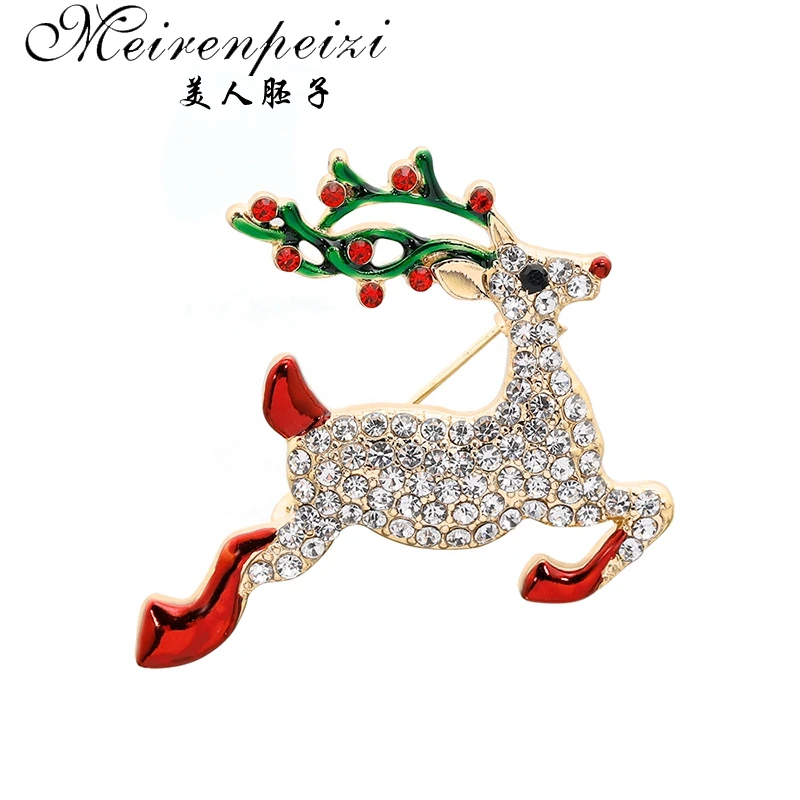 as photo Meirenpeizi Merry Christmas Броши Булавки милый Санта Клаус шляпа перчатки колокольчики носки пончики Конфета Эмаль Булавка значки брошь - Окраска металла: as photo