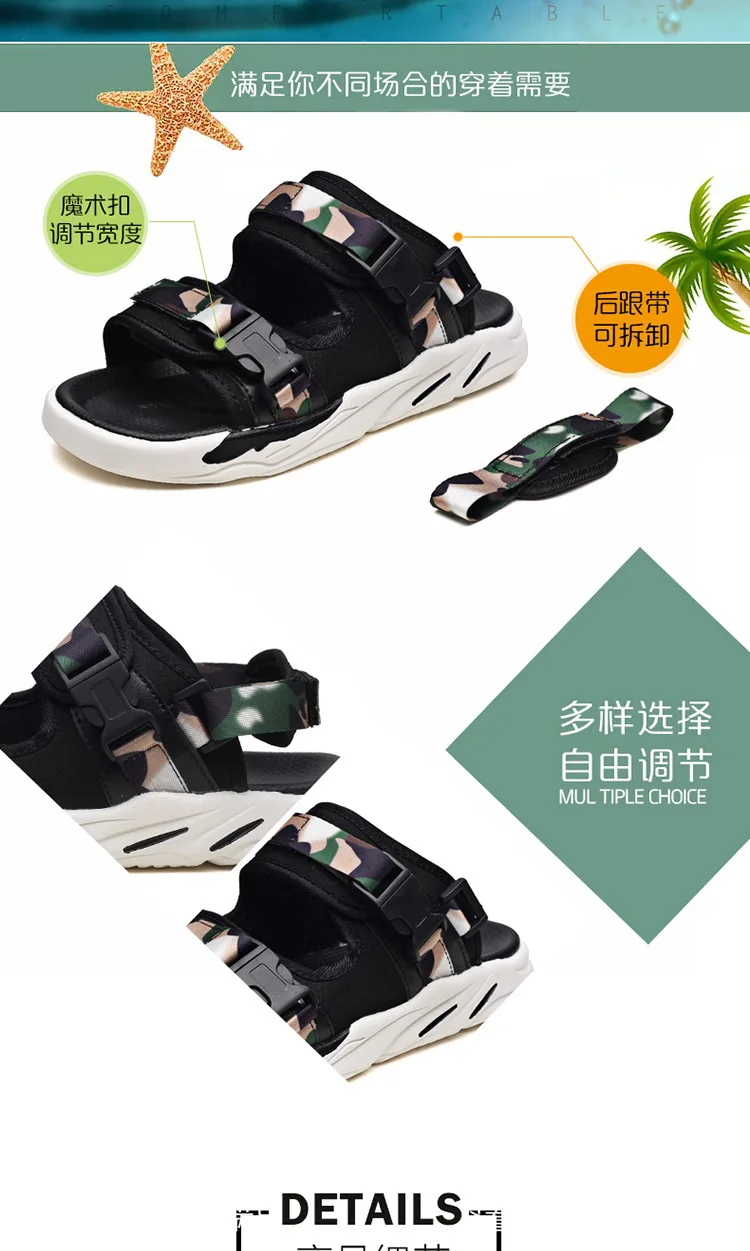 verano nueva moda salvaje hombres sandalias cómodos transpirables zapatos individuales antideslizantes zapatos planos de ho