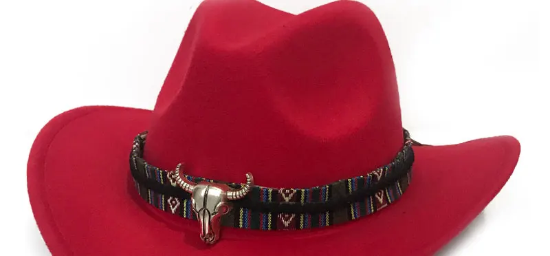 YY металлическая Bull лента Fedoras Мужская зимняя Осенняя ковбойская джазовая шляпа Женская Трилби фетровая шляпка Cowgirl Jazz Toca Sombrero FD19013