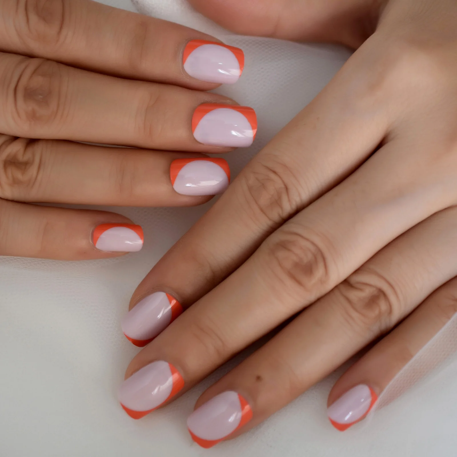 Pink Orange Fake Nails Short Half Moon Designs Press On Nails Glossy Faux Ongles Court Reutilisable 24pcs False Nails Aliexpress Pink Orange Fake Nails Short Half Moon Designs Press On Nails Glossy Faux Ongles Court Reutilisable 24pcs False Nails Aliexpress