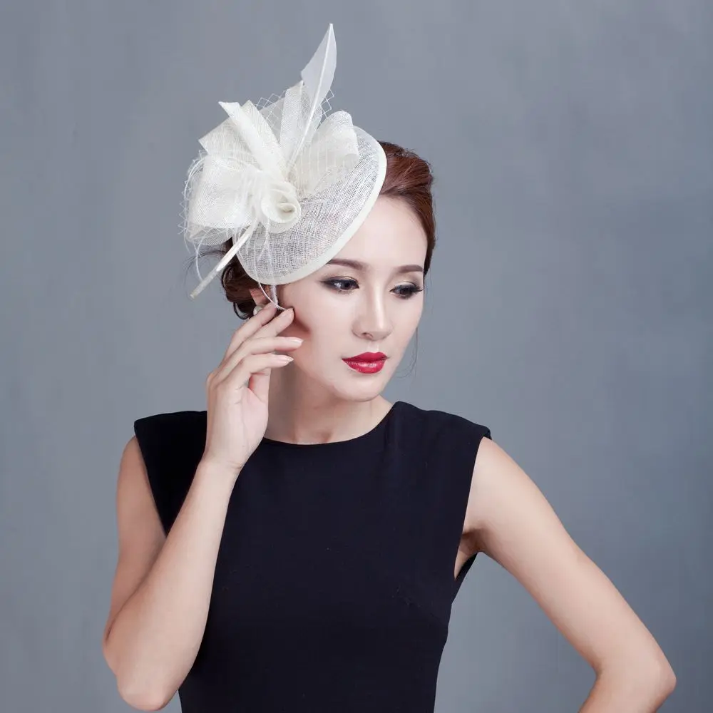 

Women Cocktail Chic Fascinator Hat Church Headpiece Wedding Fashion Headwear Lady Party Formal Hair Accessories
