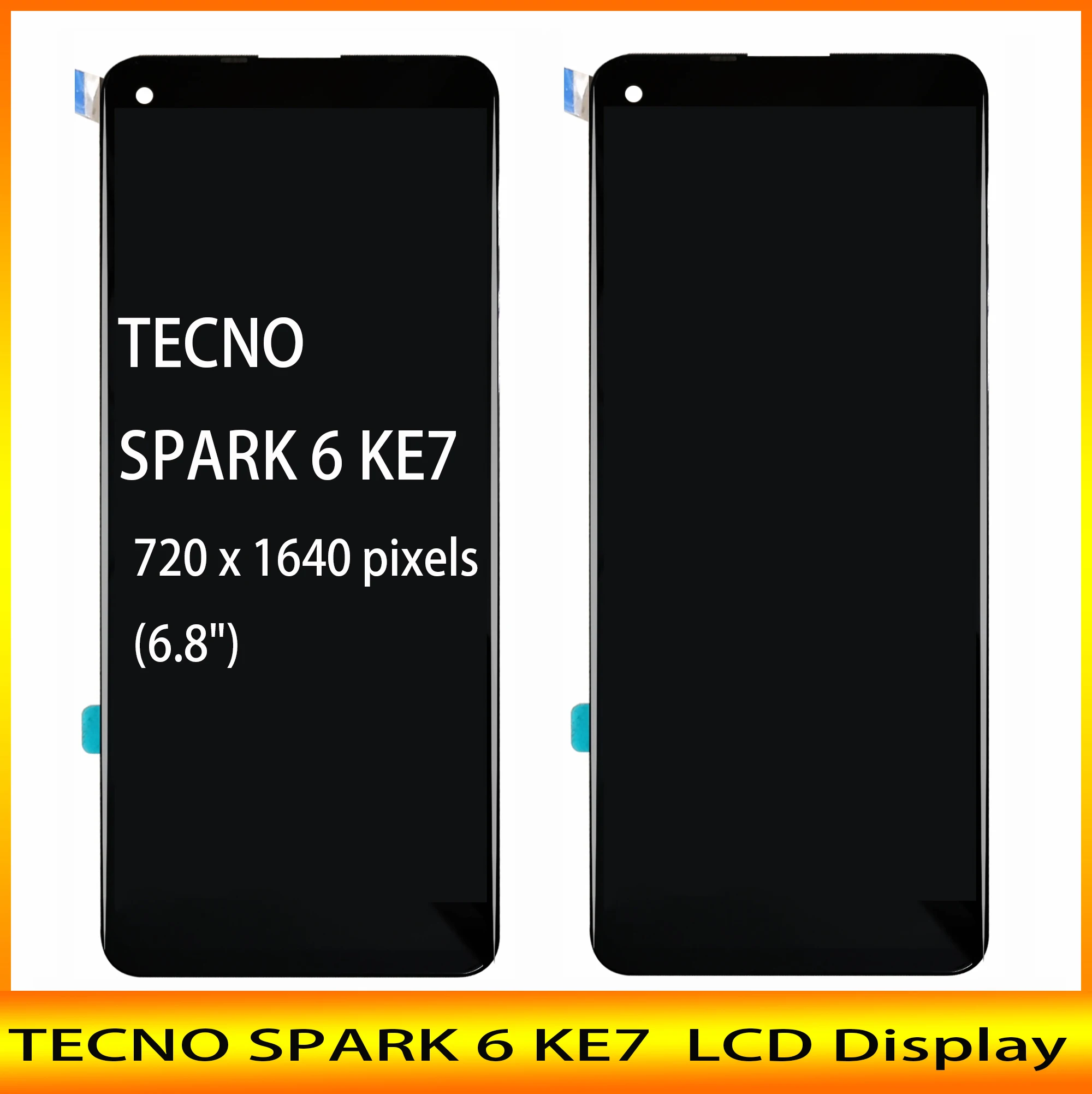 

New 6.78inch LCD For TECNO SPARK 6 KE7 LCD Display + Touch Screen Digiziter Assembly With Tools