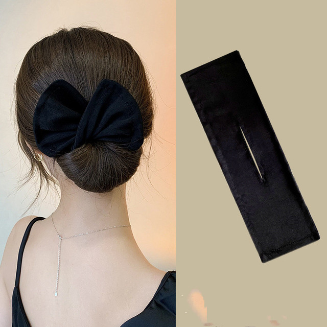 Fabric Hair Band Meatballs Hair Band Sweet Printed Plate Hair Device Stewardess Bud Head Plate Hair Work Tie Hair Lazy