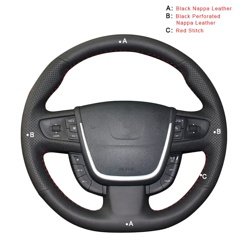 Top Layer Leather Авто оплетка на руле Крышка для peugeot 508 2011-2008 508 SW 2011-2008 аксессуары для интерьера DIY Стильный чехол для автомобиля - Название цвета: Top Layer Leather