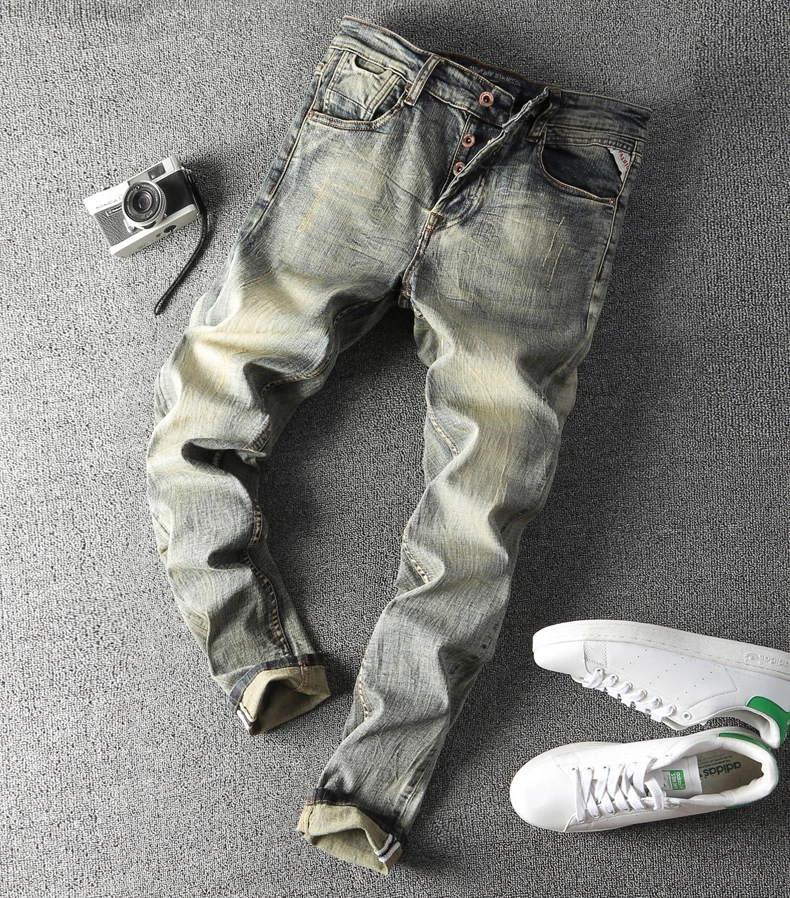 Lente уличная одежда Broek Hoge Kwaliteit джинсы Mannen Kleding узкие джинсы Mannen effeen Gat Heren джинсы Enkellange