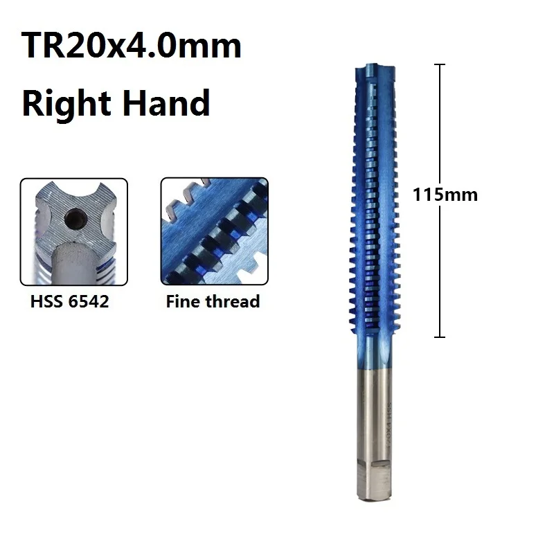 TR20x4 Right Hand XCAN 1 шт. TR20-TR26 нано синий покрытием левая/правая рука матрицы Резьба Кран сверло быстрорежущее 6542 трапециевидная крановая машина кран винтовой кран дрель - Цвет: TR20x4 Right Hand