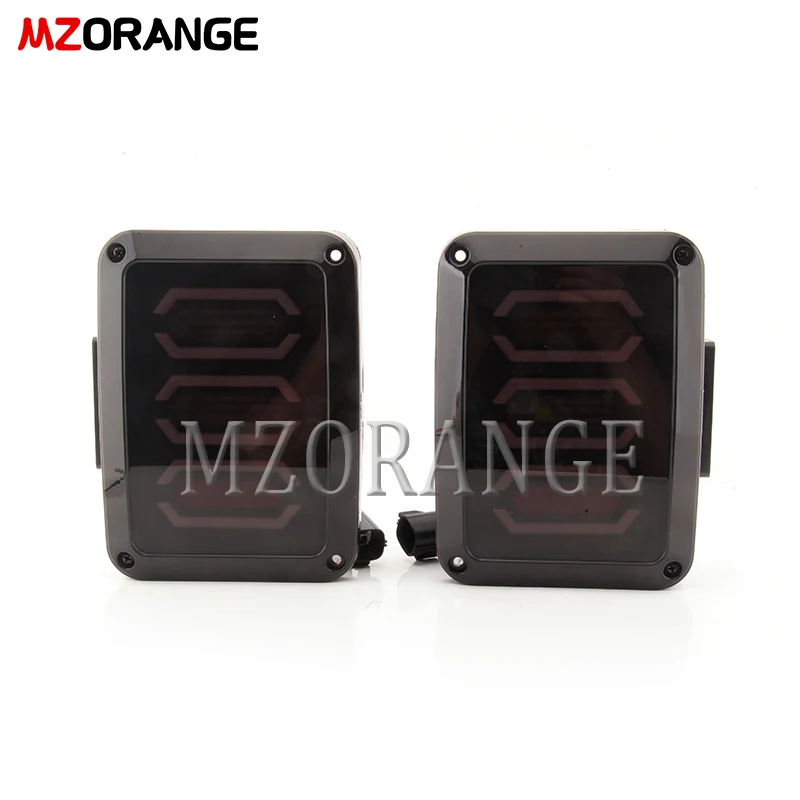 

MZORANGE Car Accessories 2 Pcs Black EUR Version LED Rear Brake Turn Signal Tail Light For Jeep Wrangler JK 2007-2017 Tail Light