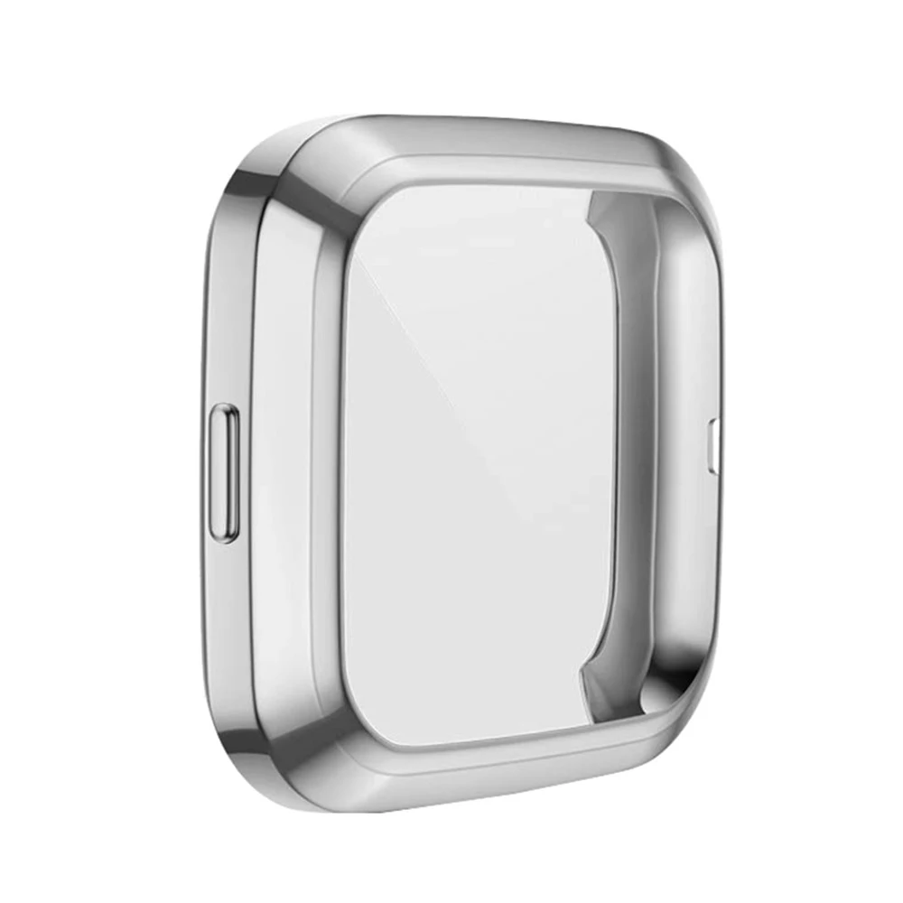Прочный защитный чехол для часов для Fitbit Versa 2, Высококачественный ТПУ протектор для часов, Сменные аксессуары - Цвет: Silver