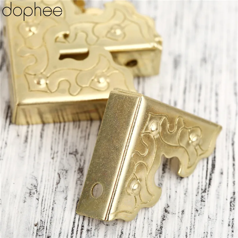 Dopee 10 шт. антикварная мебель металлические изделия шкатулка угловая ножка Деревянный чехол протектор для углов декоративный угол 25 мм