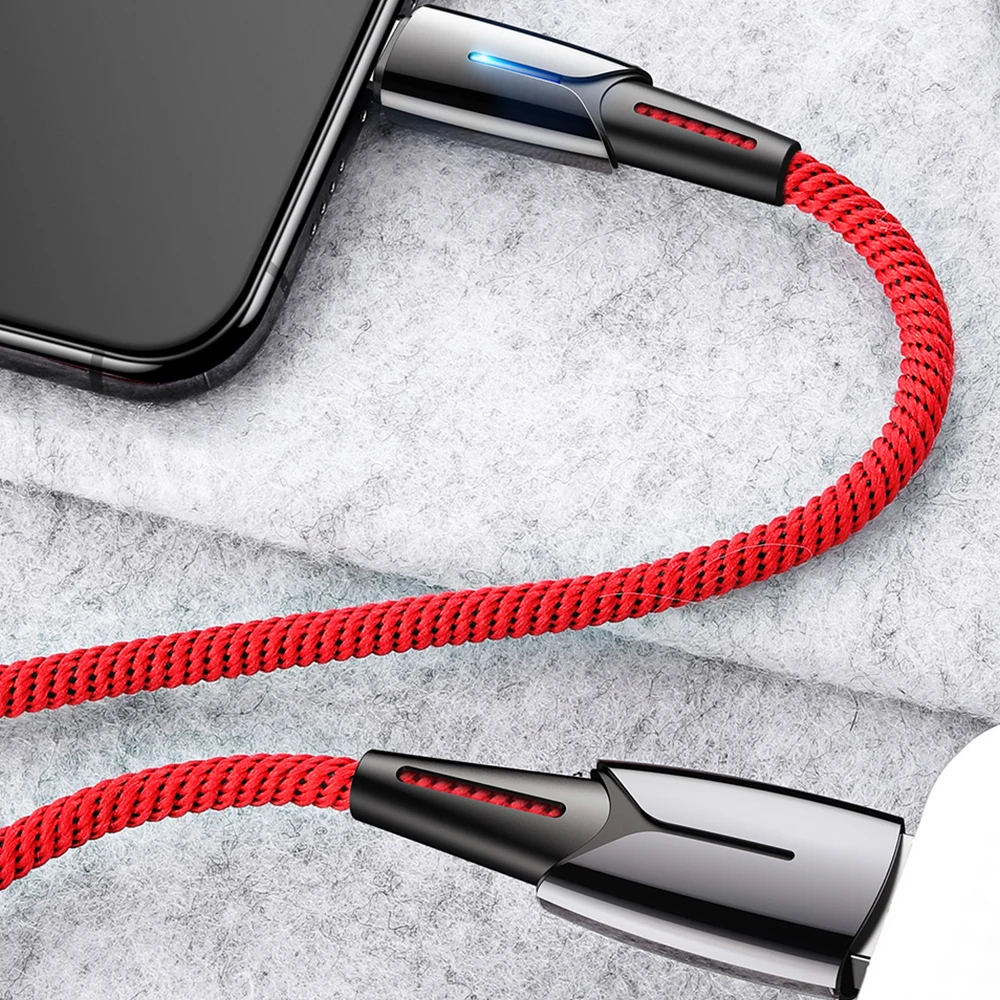 Светодиодный usb-кабель FDBRO для iPhone 6, 7, 8 Plus, X, XS, MAX, XR, зарядное устройство, автоматическое отключение, 2A, Макс. Кабель для передачи данных для зарядки iPhone