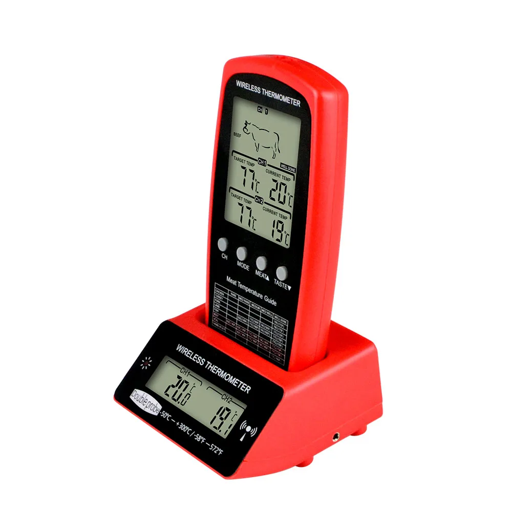 Wireless Remote Meat Thermometer Dual Probe Digital Backlight Cooking Oven BBQ Kitchen Food Thermometer Grilling Barbecue probe thermometer barbecue thermometer digital meat thermometer meat thermometer digital kitchen thermometer digital thermometer