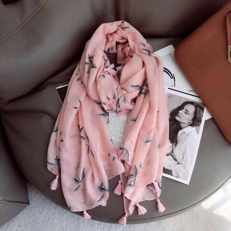 2021-fashion-cotton-flower-print-tassel-scarf-shawls-long-trendy-floral-blossom-pattern-soft-beach-hijab-wrap-free-shipping