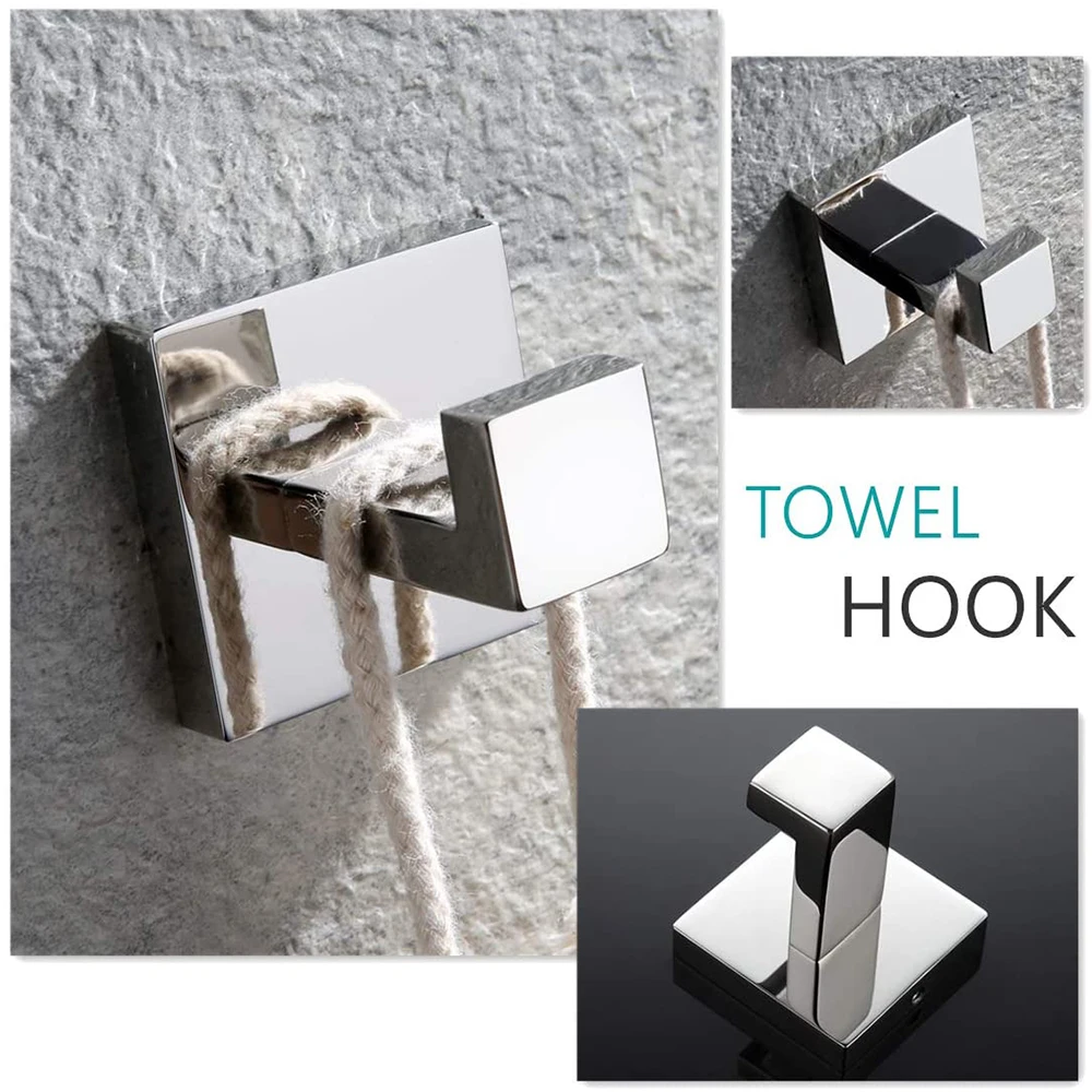 TAICUT Chrome Bathroom Accessories Sets Towel Holder Bar Rack Hooks Wall Mount Toilet Paper Roll Holder Coat Hanger Hardware bathroom hardware set,bathroom hardware accessories
