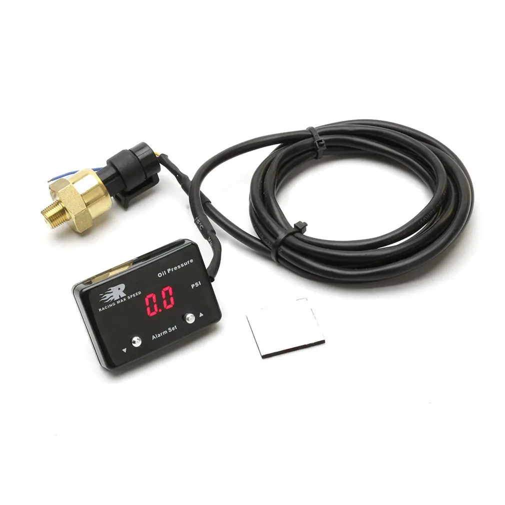 

CNSPEED Car Oil Pressure Gauge 0~8 BAR Auto Digital Diesel Universal Red Light 12V Turbo Oil Press Meter Sensor