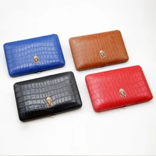 LUBINSKI кожаный портсигар 5 Трубка кедрового дерева держатель для сигары мини-коробка с увлажнителем аксессуары для курения