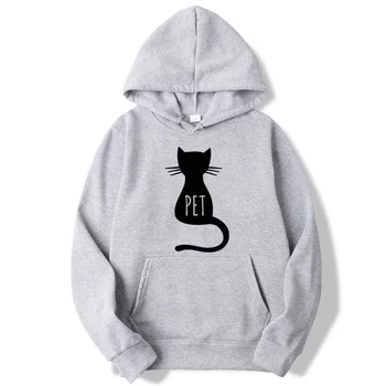 

Fashion Brand Men's Hoodies Pet cat printing Blended cotton Spring Autumn Male Casual hip hopHoodies Sweatshirts hoodie
