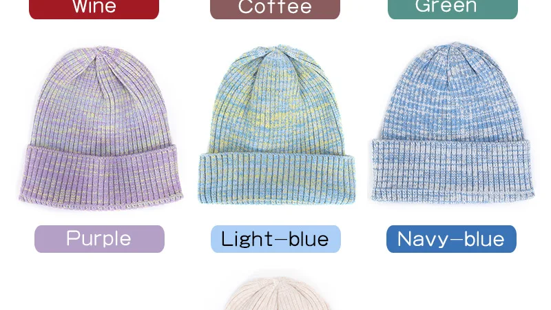 Fashion woman variegated knit hat autumn and winter warm high quality cotton hat Innocent cap ladies casual ski mask peas