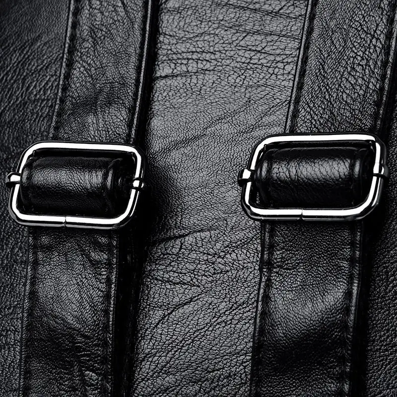 Real Leather Women Backpacks High Quality Solid Backpack Sac A Dos Femme Vintage Bagpack Ladies Travel Bag Mochilas School Bags