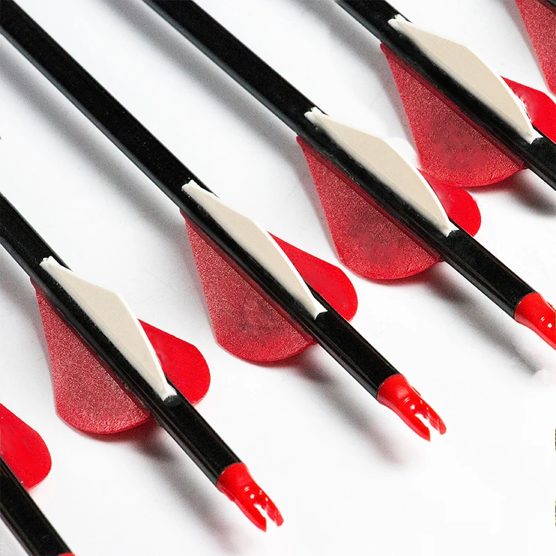 Linkboy-Archery-12PCS-ID6-2mm-Spine300-800-Pure-Carbon-Arrows-2-Vanes-75gr-Point-Tips-Compound