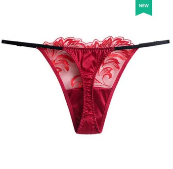 

silk g-string women natural underwear women panties hipster hot red g-string women thongs brand silk underpants free shippping