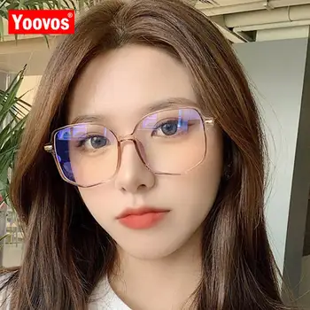 

Yoovos Retro Women Glasses Frame Luxury Clear Lens Square Eyeglasses Frame Women Optical Eyewear Women Anti Blue Light Spectacle
