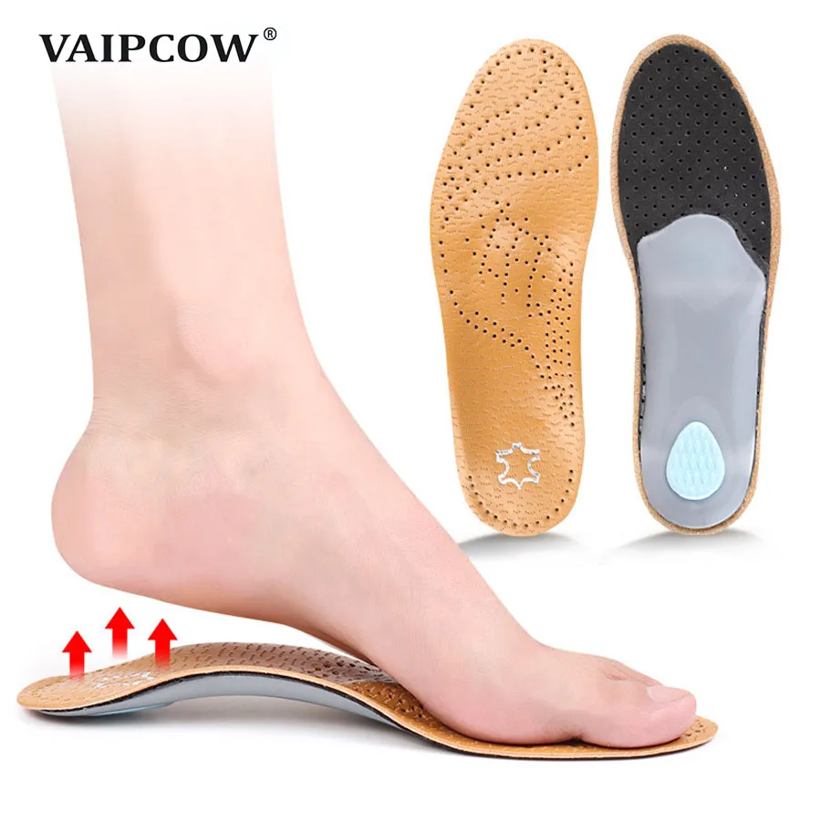 1 Pair Leather Orthotic Insole Flat Feet Arch Support Orthopedic Shoes Sole 