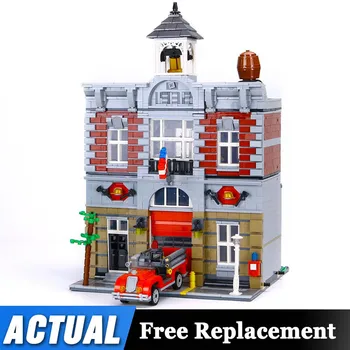 

DHL Lepining City Street 15004 Fire Brigade Set Building Blocks House Compatible Lepinblocks 10197 Toys for Children Gift