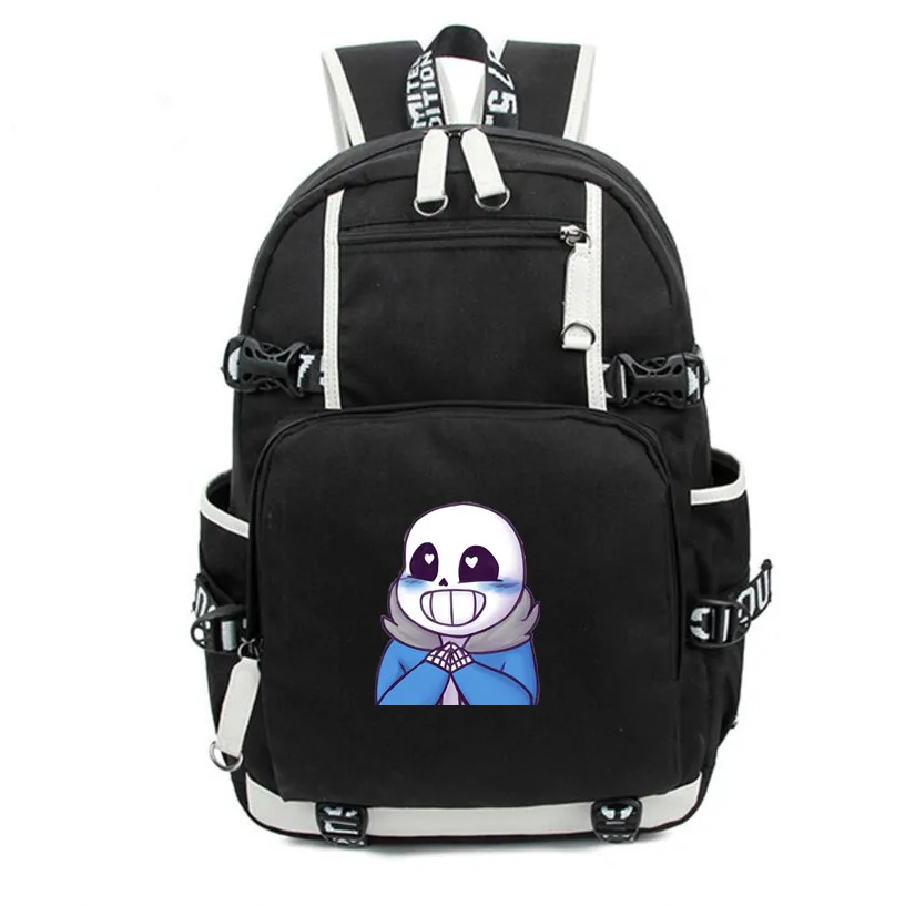 B Undertale рюкзак Sans Холст Школьные сумки Frisk сумка на плечо дорожные сумки ноутбук рюкзак для детей - Цвет: B