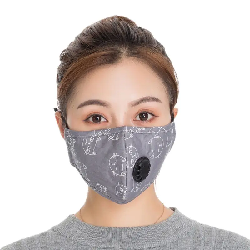 Взрослых унисекс Открытый Хлопок Моющиеся PM2.5 анти загрязнения рот маска с клапаном - Цвет: 8