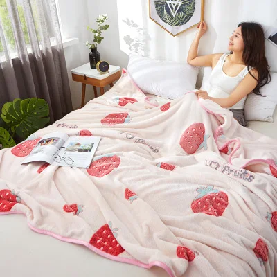 Одеяло для кроватей с фруктовым цветком и единорогом, зимняя фланелевая флисовая мягкая ткань с пушистым плед с искусственной меховой подкладкой 200x230 см - Цвет: Прозрачный