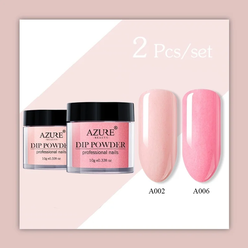 2PCS SET 02 Azure beauty термо Хамелеон погружение пудра Хамелеон дизайн ногтей Dip порошок для ногтей набор натуральный сухой порошок для ногтей - Цвет: 2PCS SET 02