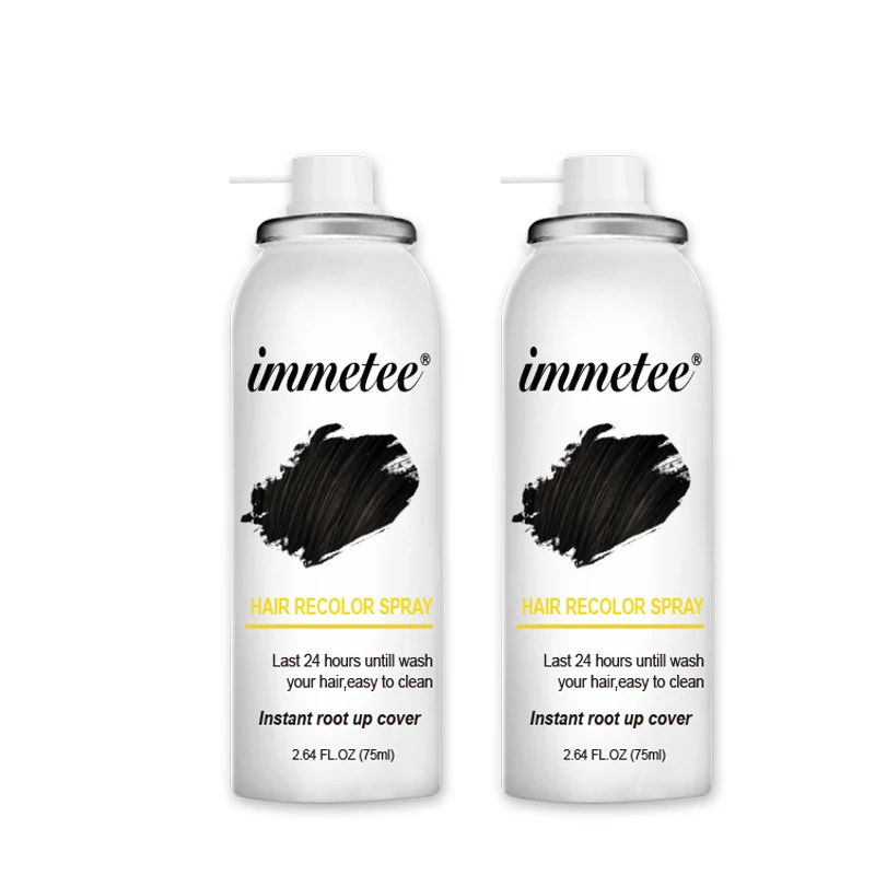 

IMMETEE Hair Color Spray Hair Color Repair To Fill The Hair Color Black 75ml*2 Color Hair Healthy Hair Dye