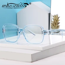 WHO CUTIE, синий светильник, блокирующая оправа для очков, для женщин и мужчин, фирменный дизайн, кристальная квадратная оправа, оптические прозрачные линзы, очки S132