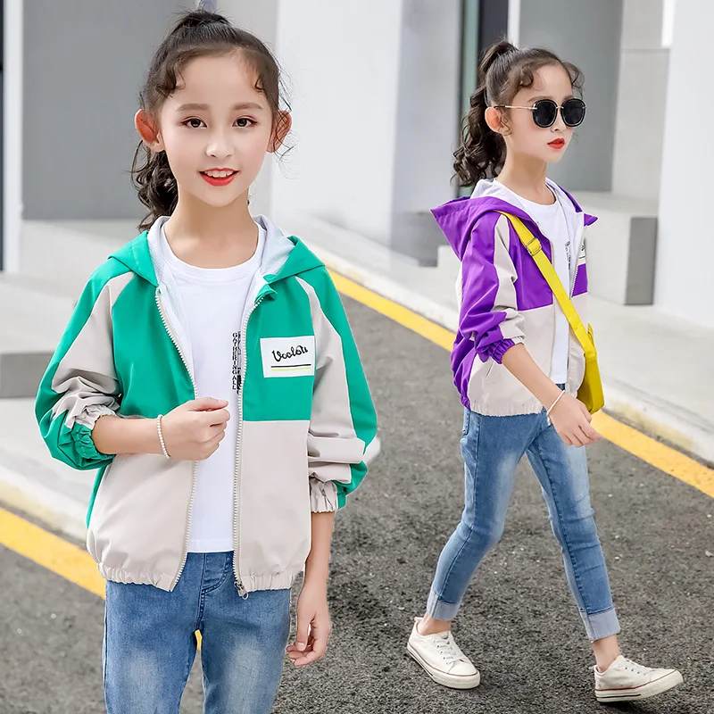 2019 Autumn Girls Jacket Children's coat Windbreaker College Style Clothing baby girl | Детская одежда и обувь