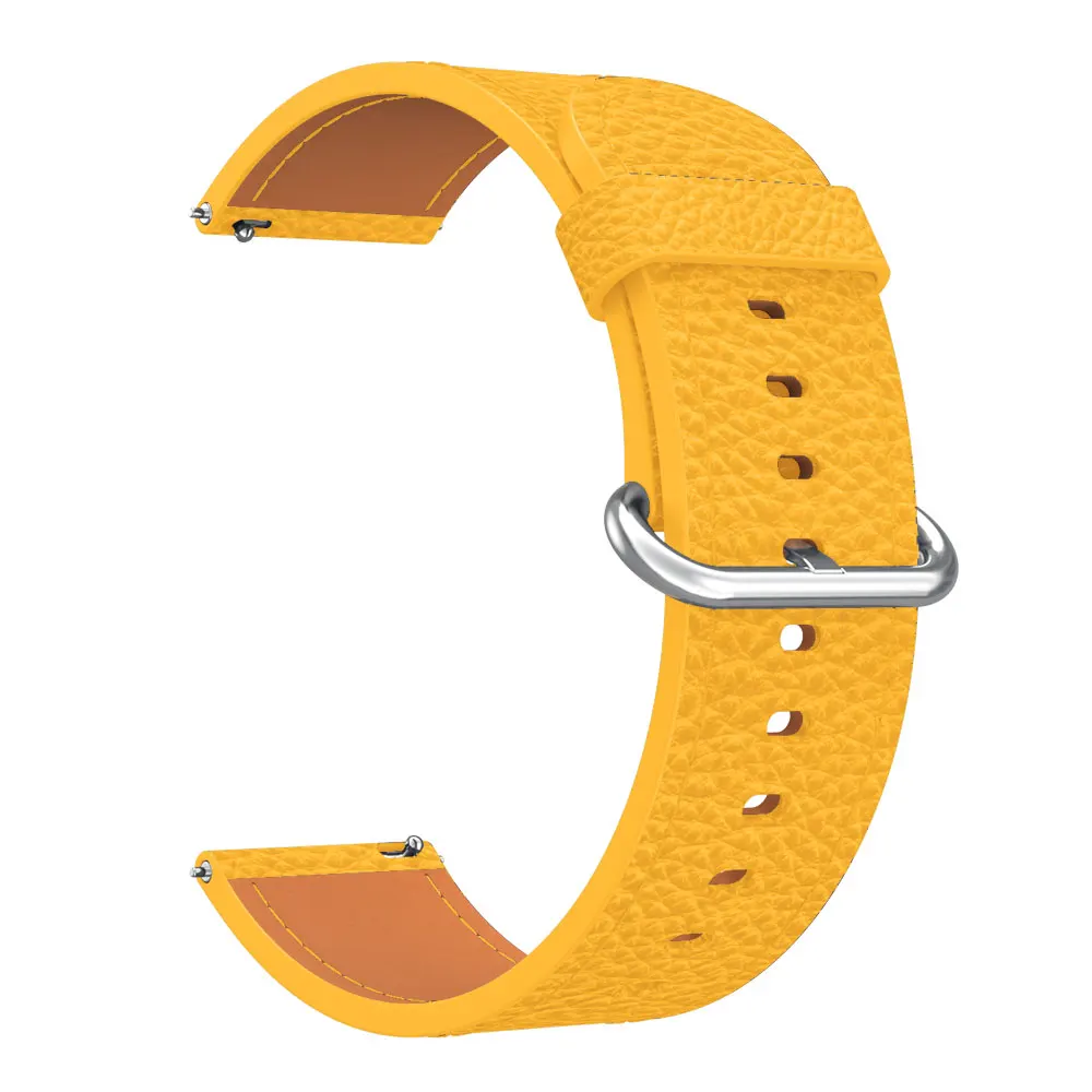 22 мм кожаный ремешок для часов для samsung Galaxy Watch 46 мм gear S3 ремешок для часов Quick Release для Amazfit Pace ремешок - Band Color: yellow