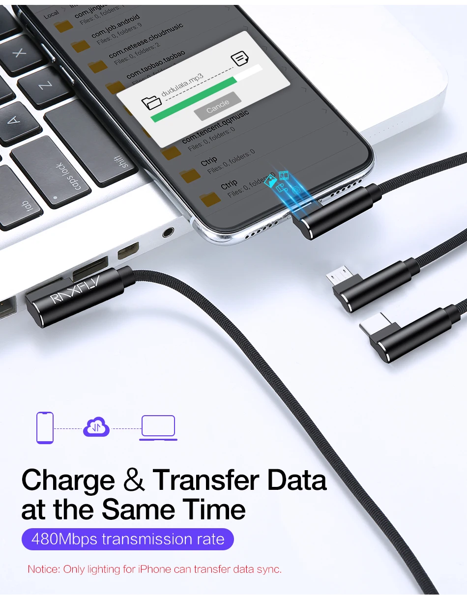 RAXFLY 3 в 1 USB кабель для samsung Note 8 S9 One plus 5t 6 Micro USB кабель Освещение usb type C кабель для iPhone Nokia 7 8 9