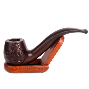 

Classic Handmade Wood Carving Pipe Chimney Filter Long Smoking Bent Wooden Pipes Gift Grinder Smoke Accessories Tobacco Pipes