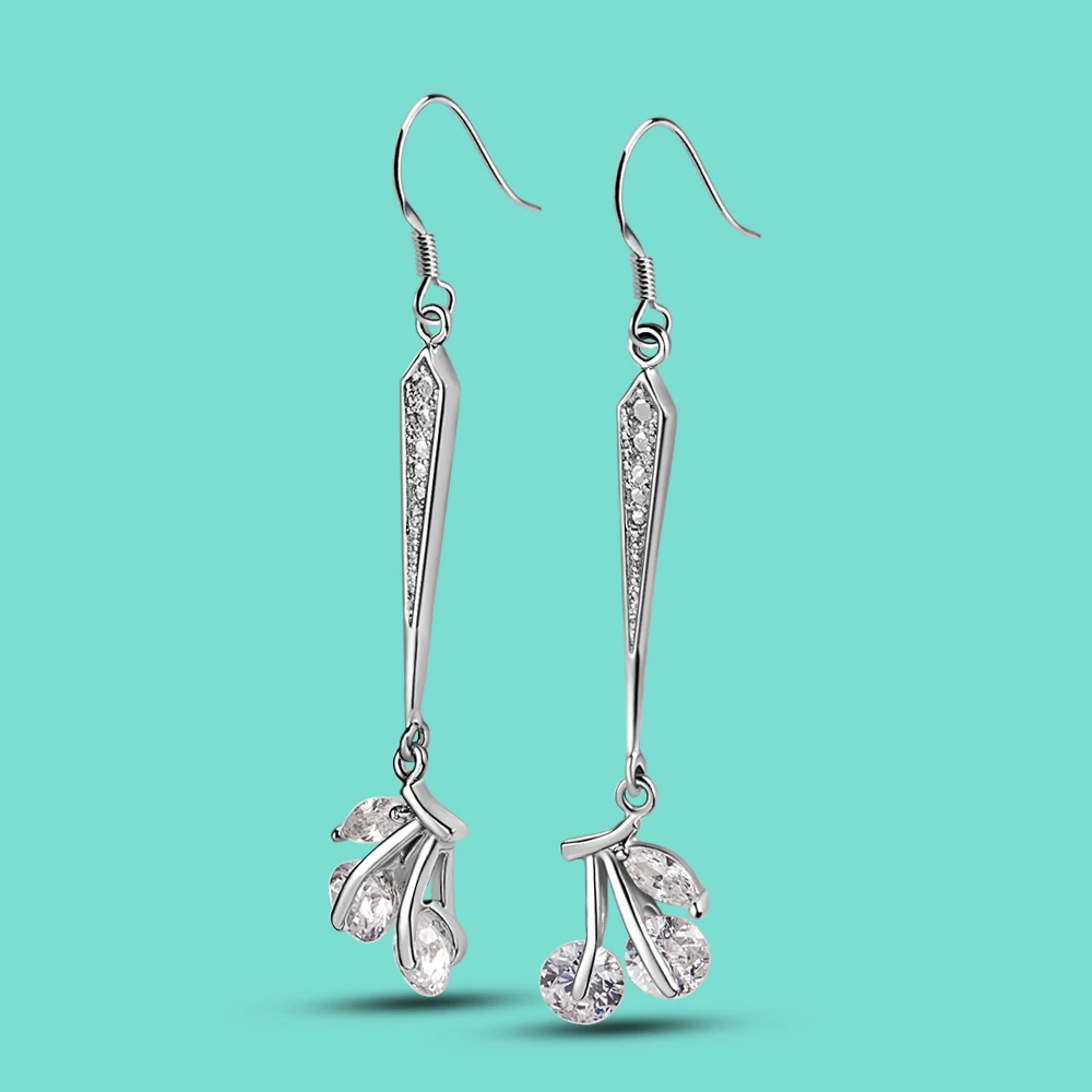 Новые серьги из стерлингового серебра 925 пробы инкрустация цирконием кулон в