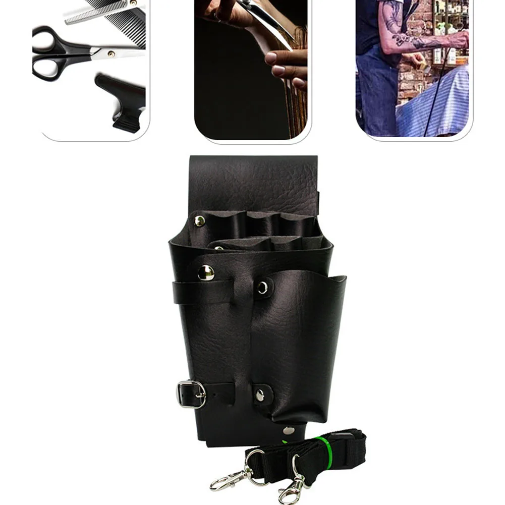 

PU Leather Case Bottle Portable Comb Hairpin Scissors Hairdressing Storage Waist Pack Pouch Professional Belt Salon Tool Bag
