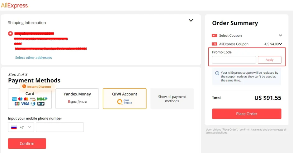 code promo 1ere commande aliexpress