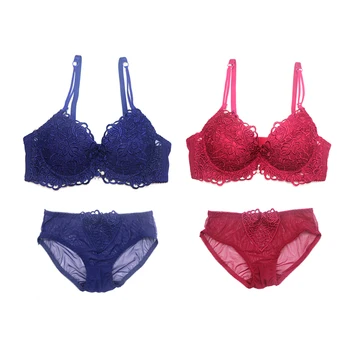 

1 Set Sexy Lace Bra Set Comfortable Brassiere Push Up Bra Panty Set Transparent Briefs Lingerie 34 B C Cup For Female Underwear